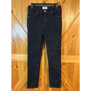 WESC Bob Straight Leg Black Jeans Button Fly Size 28x32 (8907)